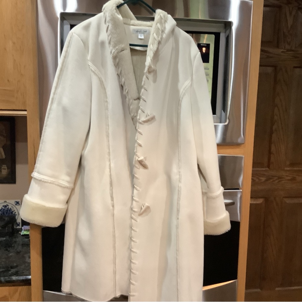 Elegant White Women's Coat. So warm and so light. Washable. Coldwater Creek.